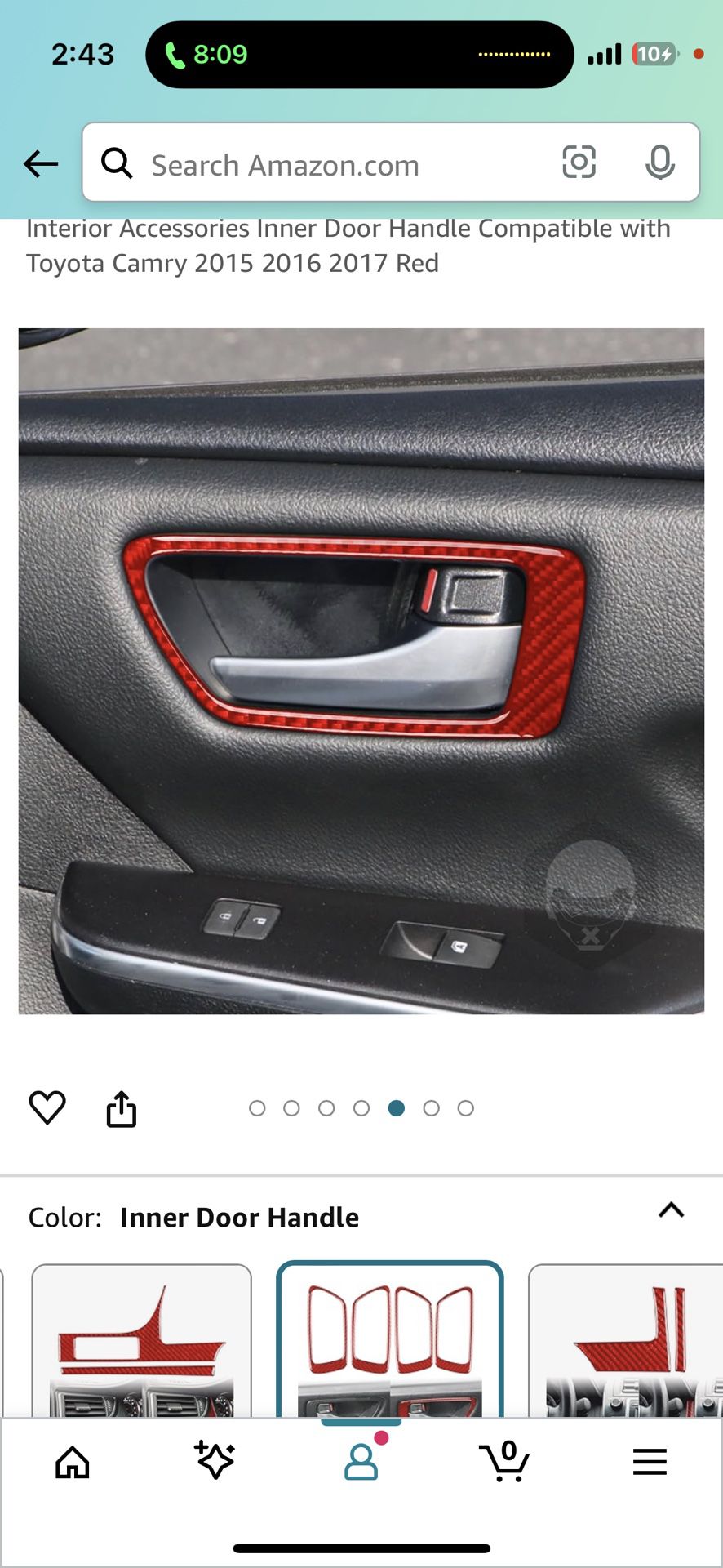 2015-2017 Camry Red Carbon Fiber