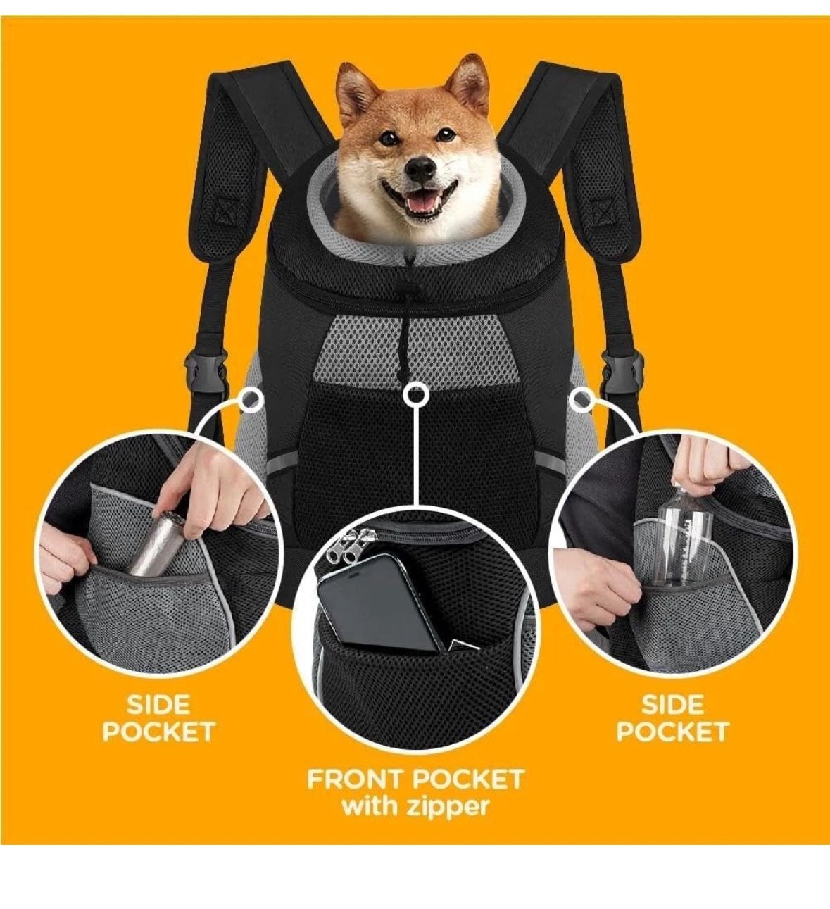 New Wuffle Pet Dog Travel Carrier Front Facing Backpack Size Small Up To 5.5 lbs