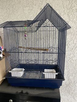 Blue bird cage 