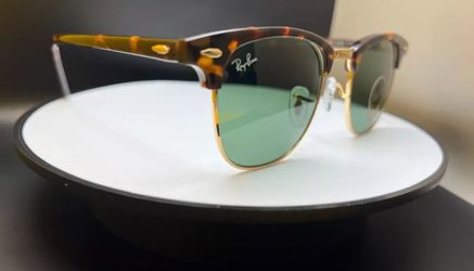 Brand New Sealed Ray-Ban RB 3016 Clubmaster Sunglasses in Brown Tortoise / Green