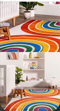 5x8 machine washable rainbow rug