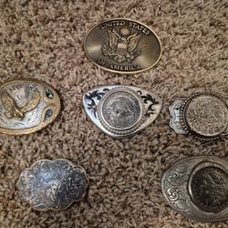Belt buckles.