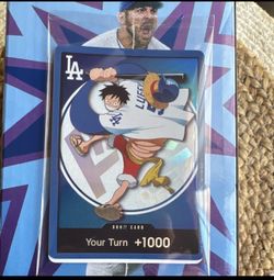 DODGERS ONE PIECE CARD AND LUFFY HAT
