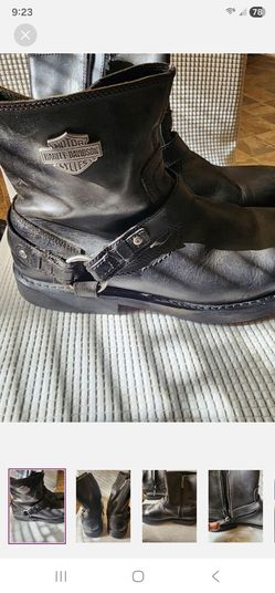 Harley-Davidson Black Leather Harness Boots