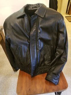 Black Leather Bomber Jacket