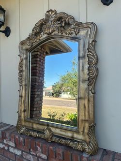 Large Ornate Silver Baroque Wall Mirror
