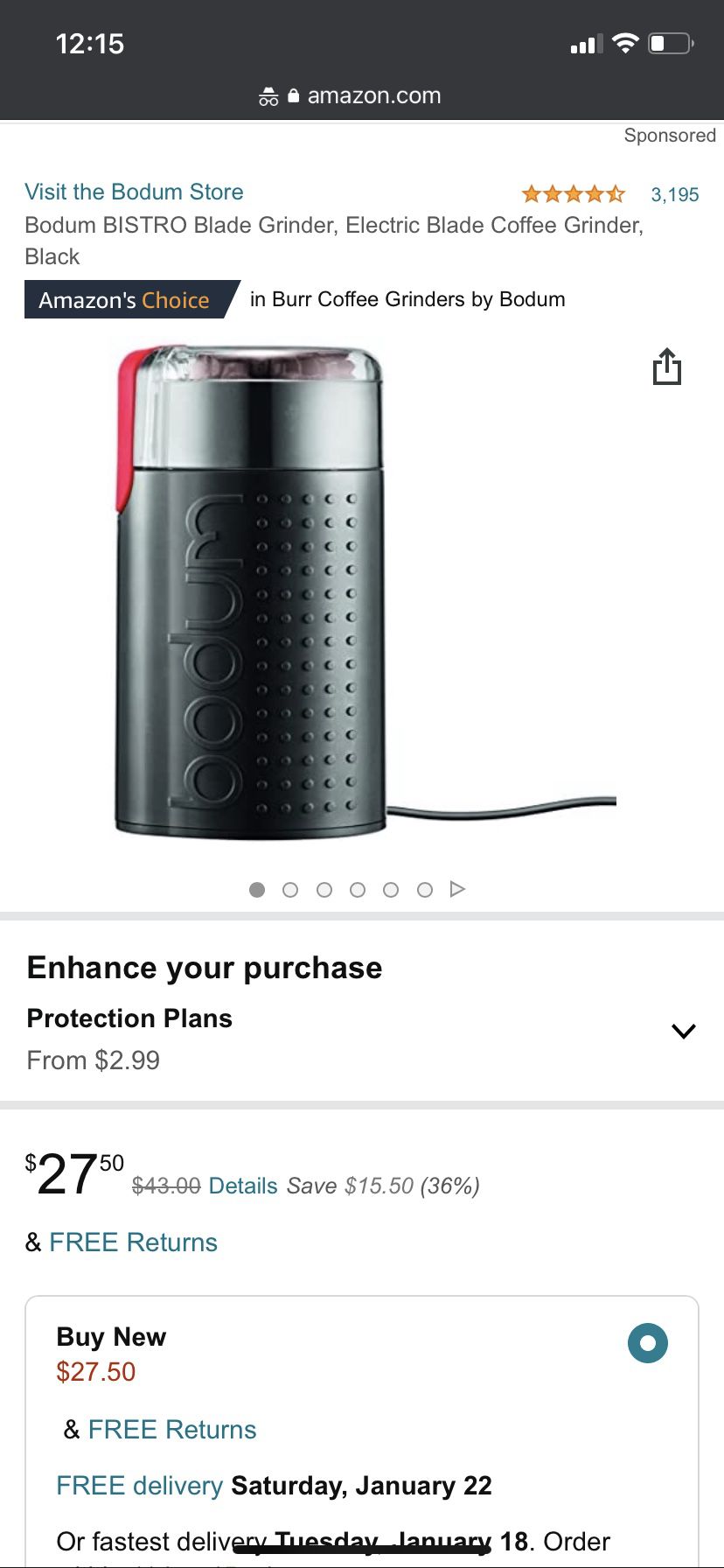 Bodum Electric Coffee Grinder for Sale in Long Beach, CA - OfferUp