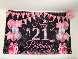 21st birthday sign & 2 sash