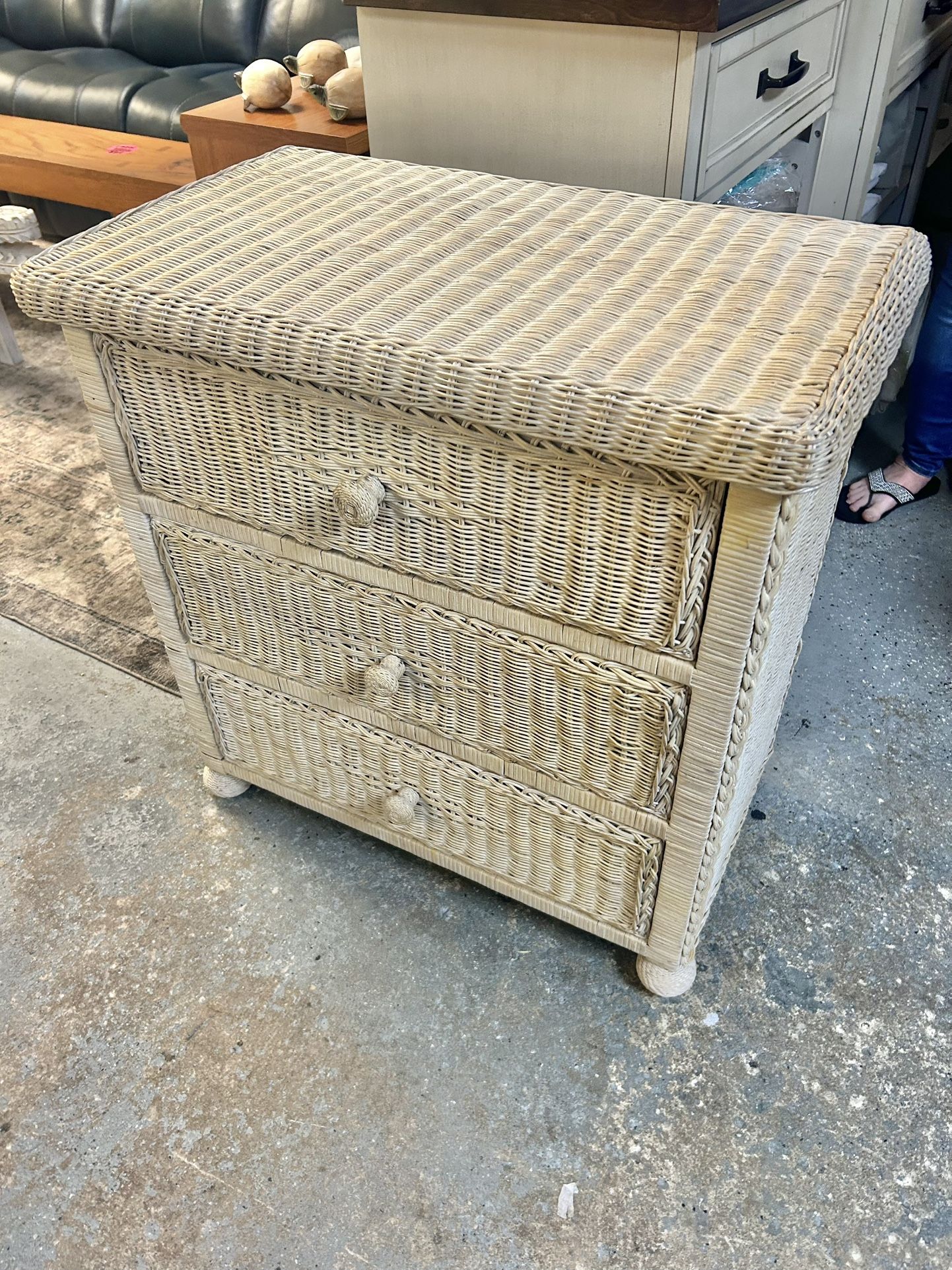 Vintage Wicker Chest Dresser 
