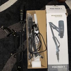 2- Marantz Podcast Mics and Adjustable Boom