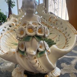 Vintage Italian Cherub Porcelain Centerpiece – Capodimonte Style