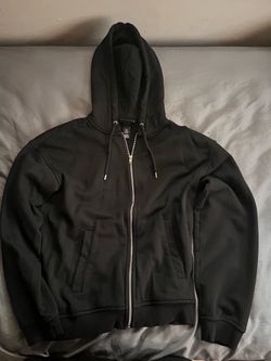 H&M Loose Fit Zip-Up Hoodie (Black w/ Silver Zipper Size Small