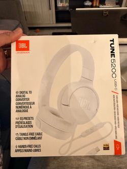 JBL Tune 520C USB-C Wired Headphones White