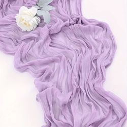 4 Lavender Light Purple Cheesecloth Table Runners, Gauze Cheese Cloth Table Runners 