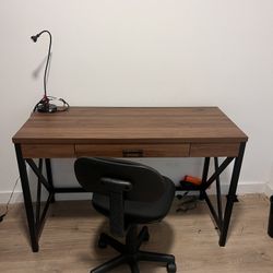 Desk + Lamp + Chair 