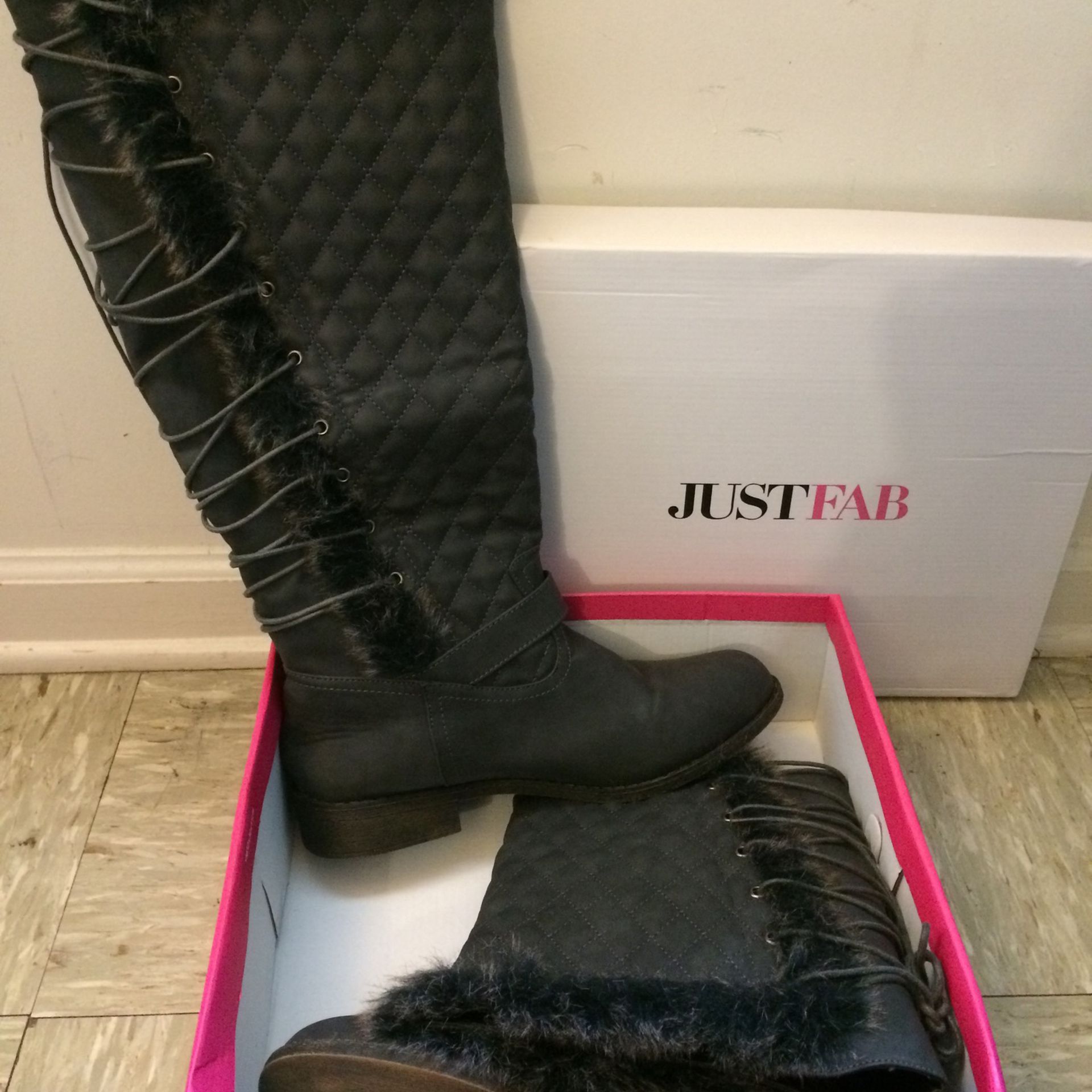 Black Delphine JustFab Boots