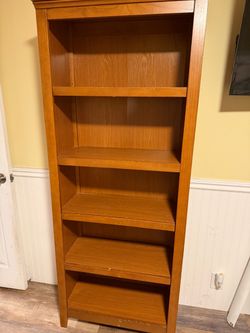 Tall Wood Bookcase with 5 Shelves