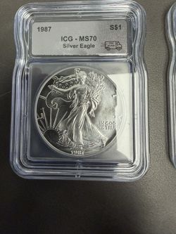 Key Date 1987 P And 1987 S Silver Eagle MS 70