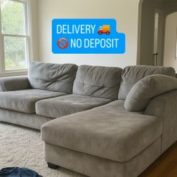 Grey Sectional Couch W Chaise 