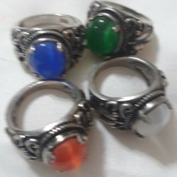 925 STARLING SILVER RING ""NATURAL STONE ""