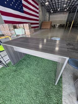 Gray Wood Grain Office Desk