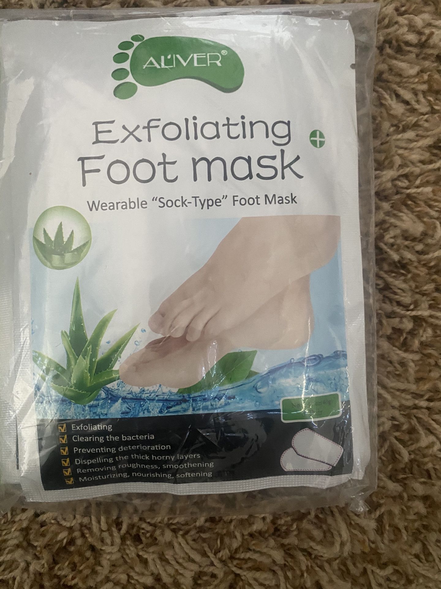 Exfoliating Foot Mask And Face Mask