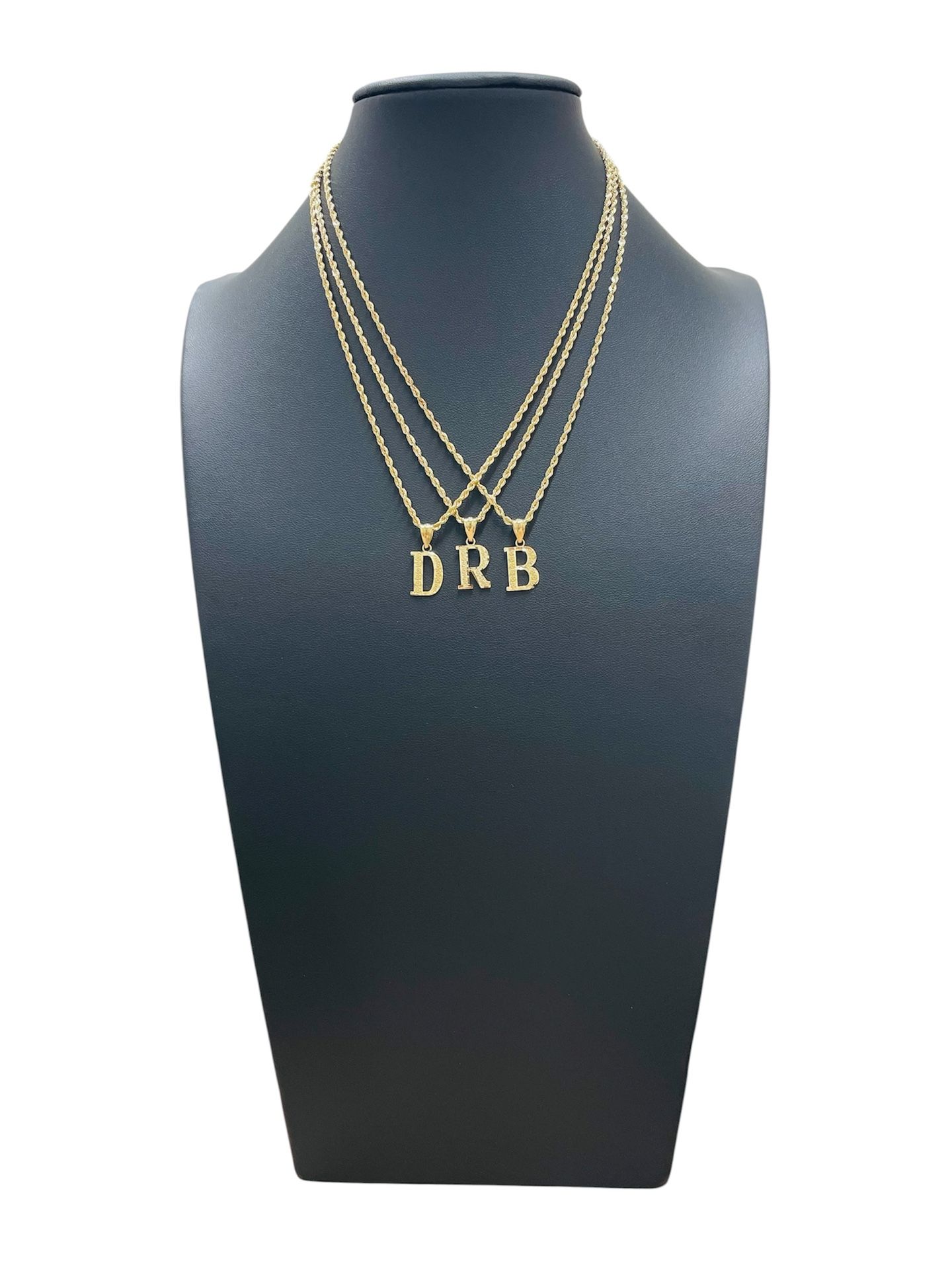 18” 10K Yellow Gold Rope Chain With 10K Initial