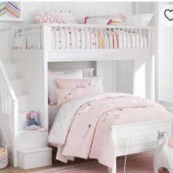 Pottery Barn kids Full Over Twin Bunked Set And Matching Pieces