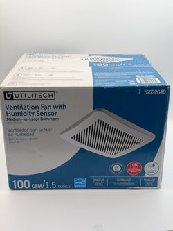 Utilitech Bathroom Exhaust Fan 100 CFM ENERGY STAR White 1.5 Sone Vent Fan