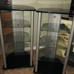 Metal Glass Corner Stands And Tv Stand Half Moon Shape Mental Glass