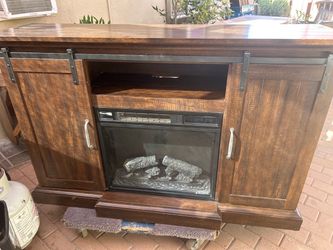 Electric fireplace.