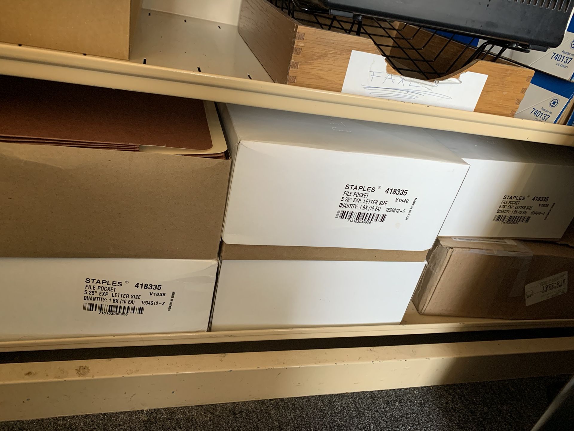 Boxes of file pocket