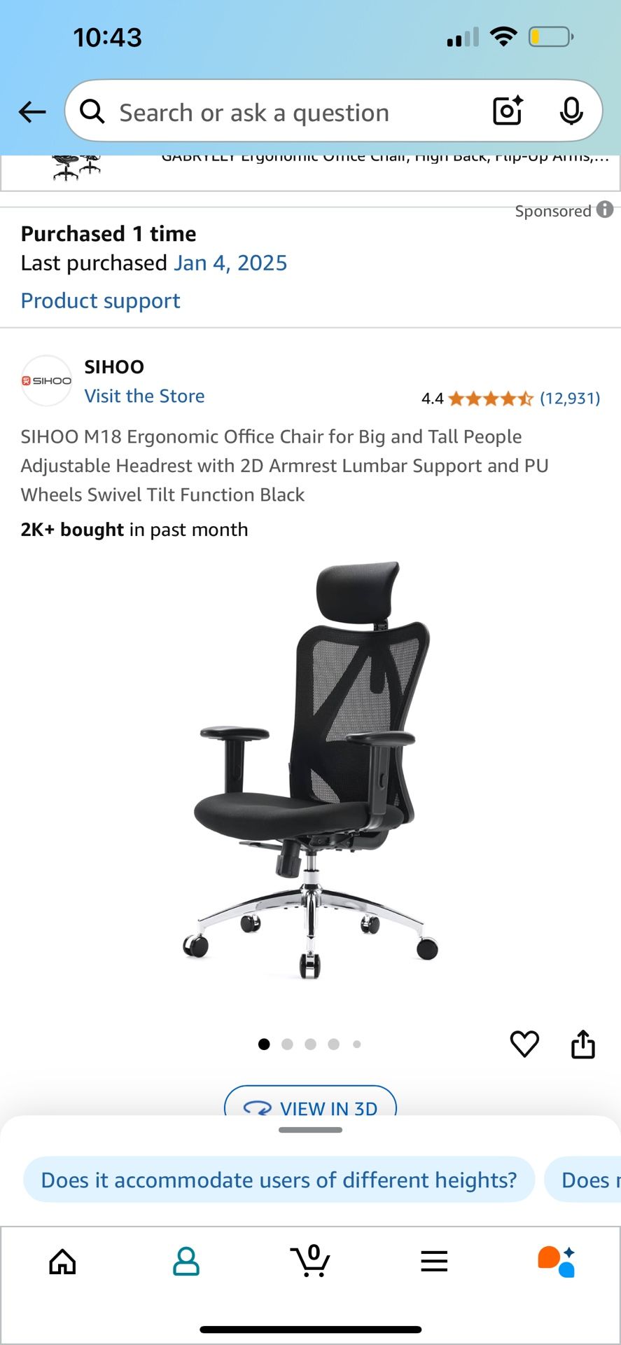 SIHOO M18 Ergonomic