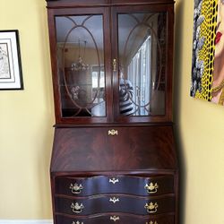JASPER CABINET Mahogany CHIPPENDALE Drop Front SECRETARY DESK Serpentine Drawers