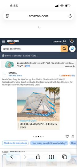 Upwell Beach Tent Sun Shelter with UPF 50+