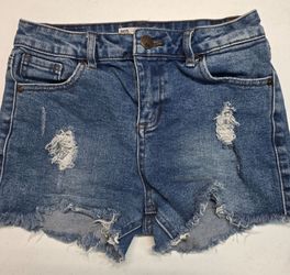 Girls RSQ Jeans Vintage High Rise Distressed Denim Shorts Size 10