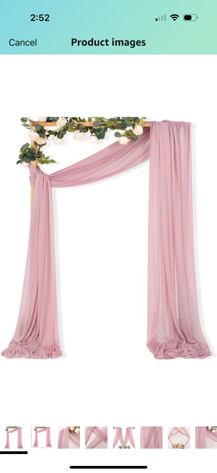 Dusty Rose Wedding Arch Draping Fabric 1 Panel