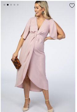 Pink hi low midi Maternity Large dress