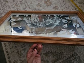 Vintage rustic deer mirror