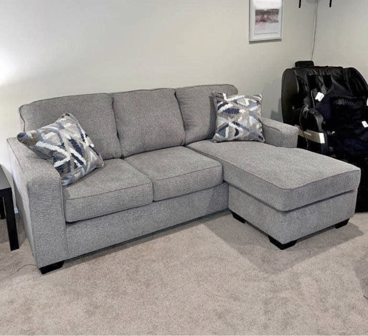Modern Gray Ashley Furniture Sectional Sofa with Chaise