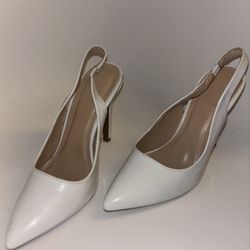 White Sling Back Heels Size 7
