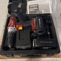 Chicago Electric 18 Volt Cordless Hammer Drill Power Tool