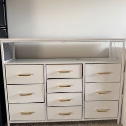 Fabric White Dresser