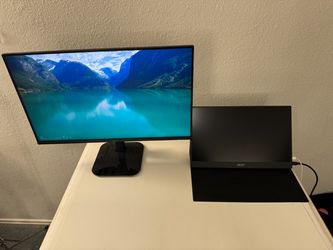 2 Acer Monitors 24in & 15.6in 1080p IPS