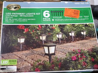 Hampton Bay Low Voltage Black Outdoor Integrated LED Landscape Path Light (6-Pack Kit)