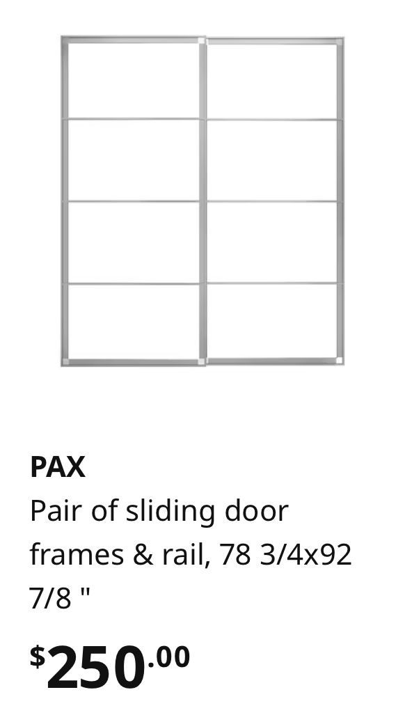 IKEA  Pax Wardrobe  With Sliding Glass Doors