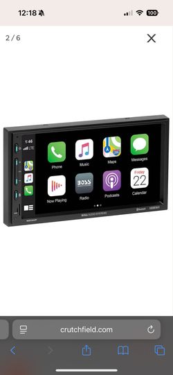 Boss Double Din Radio BE7ACP Apple CarPlay Android Audio Bluetooth 