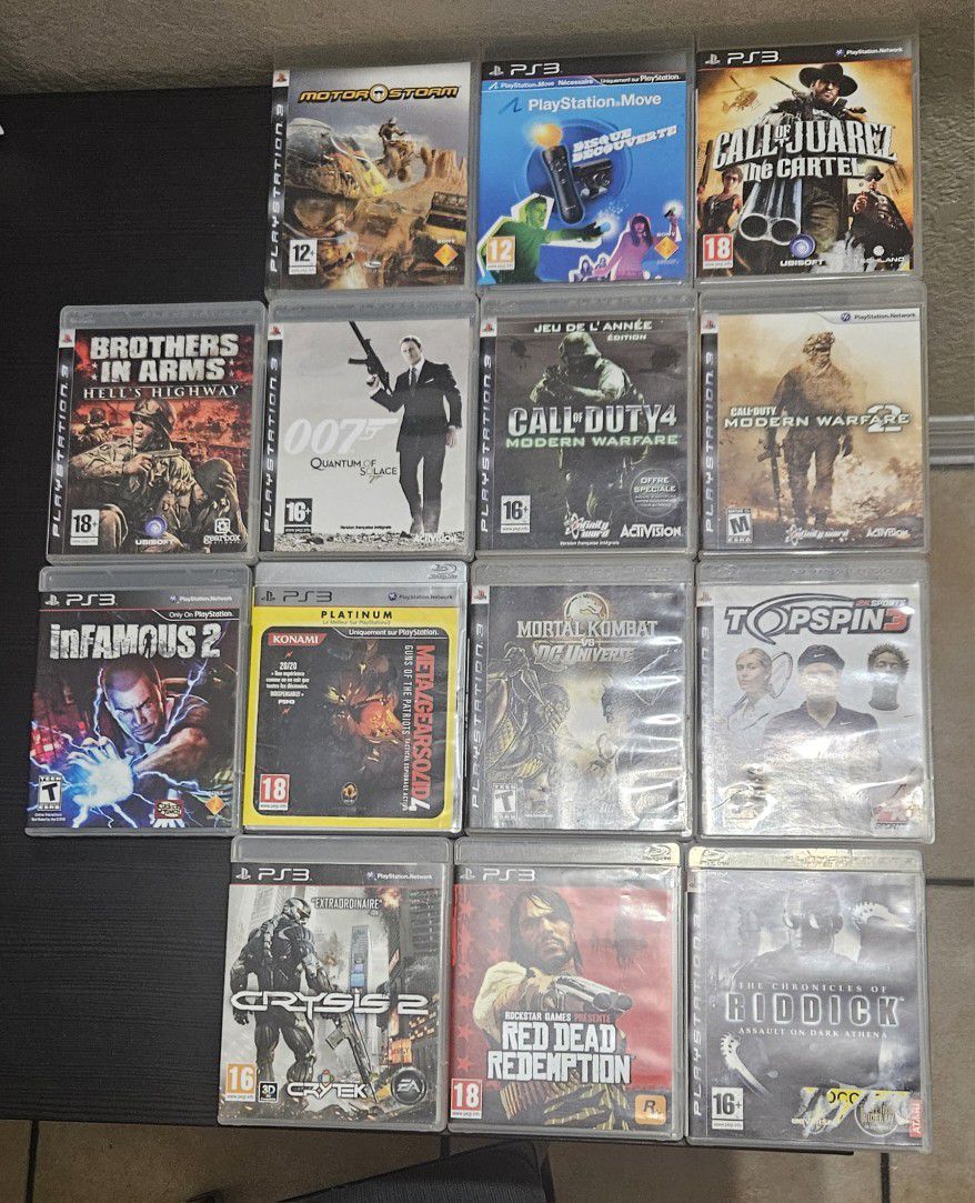 Sony Ps3 Games Playstation Games Set Of 14 Games