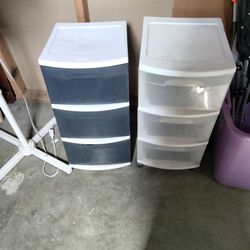 Organizers. Plastic with 3 drawers each.