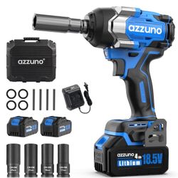 Cordless Impact Wrench 1/2 inch 627 Ft-lbs High Torque Brushless Electric Impact with 2x4Ah Batteries, Fast Charger, 4 Sockets & Case, Power Impact Dr